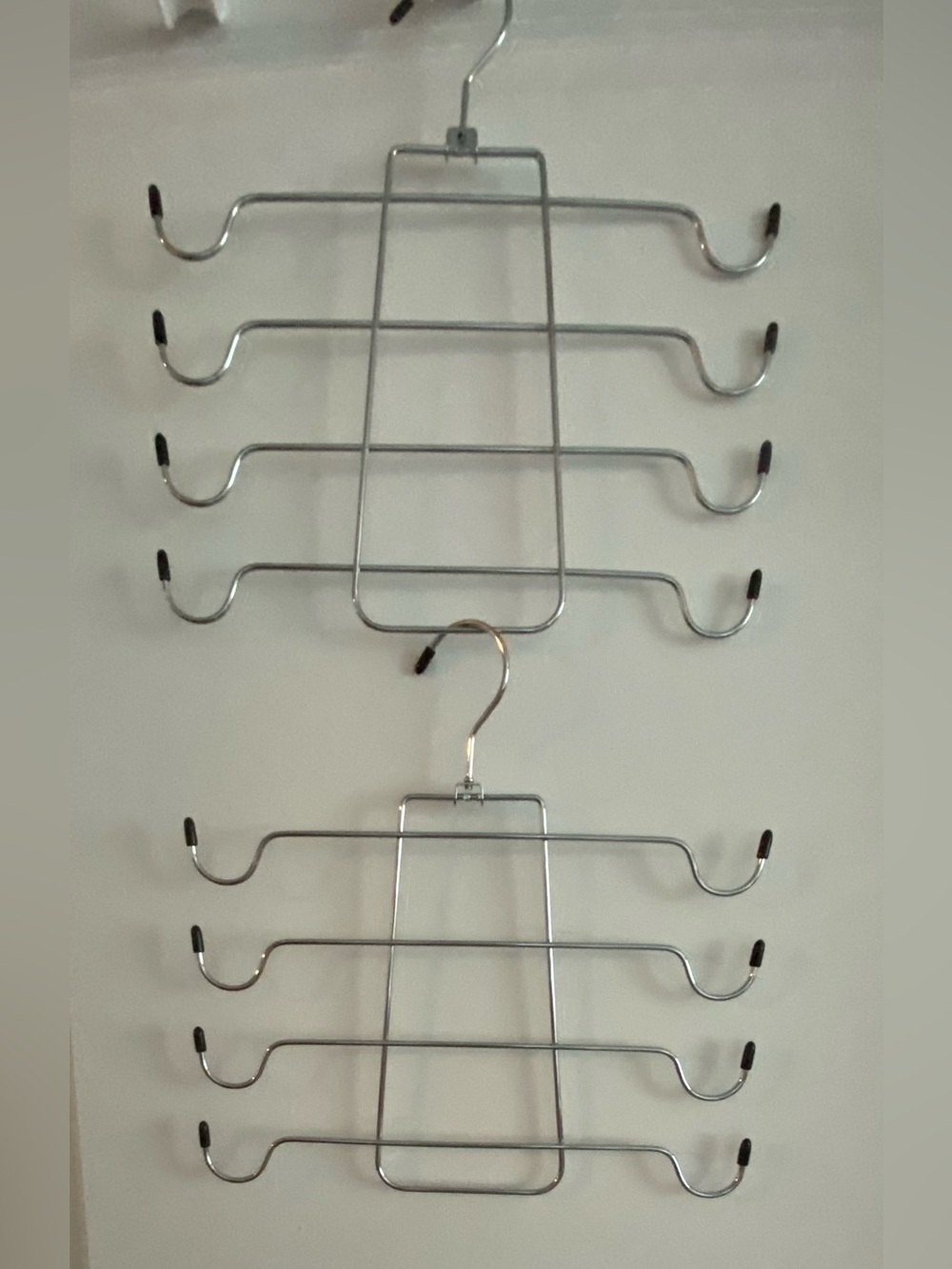 Metal multi-tier camisole, scarf, and accessory hangers